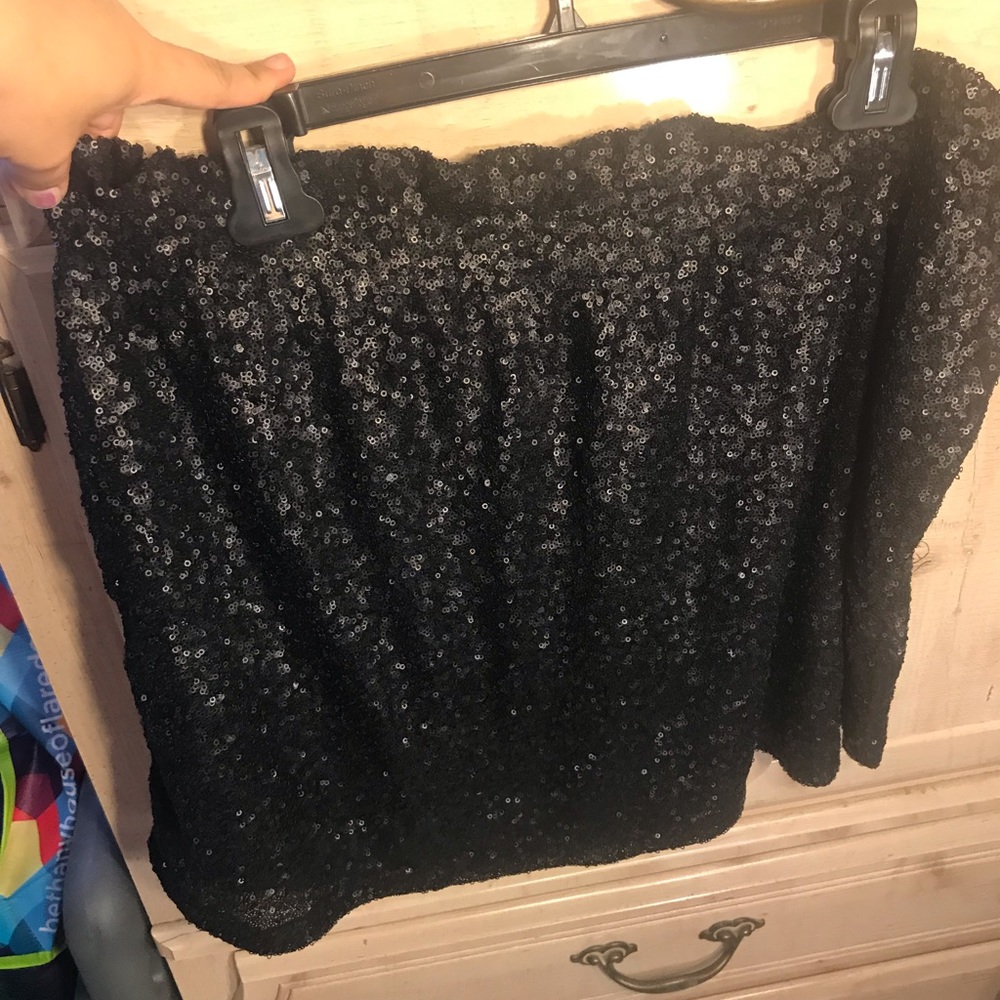 NEW Joe Fresh Black Sequin Skirt size XL